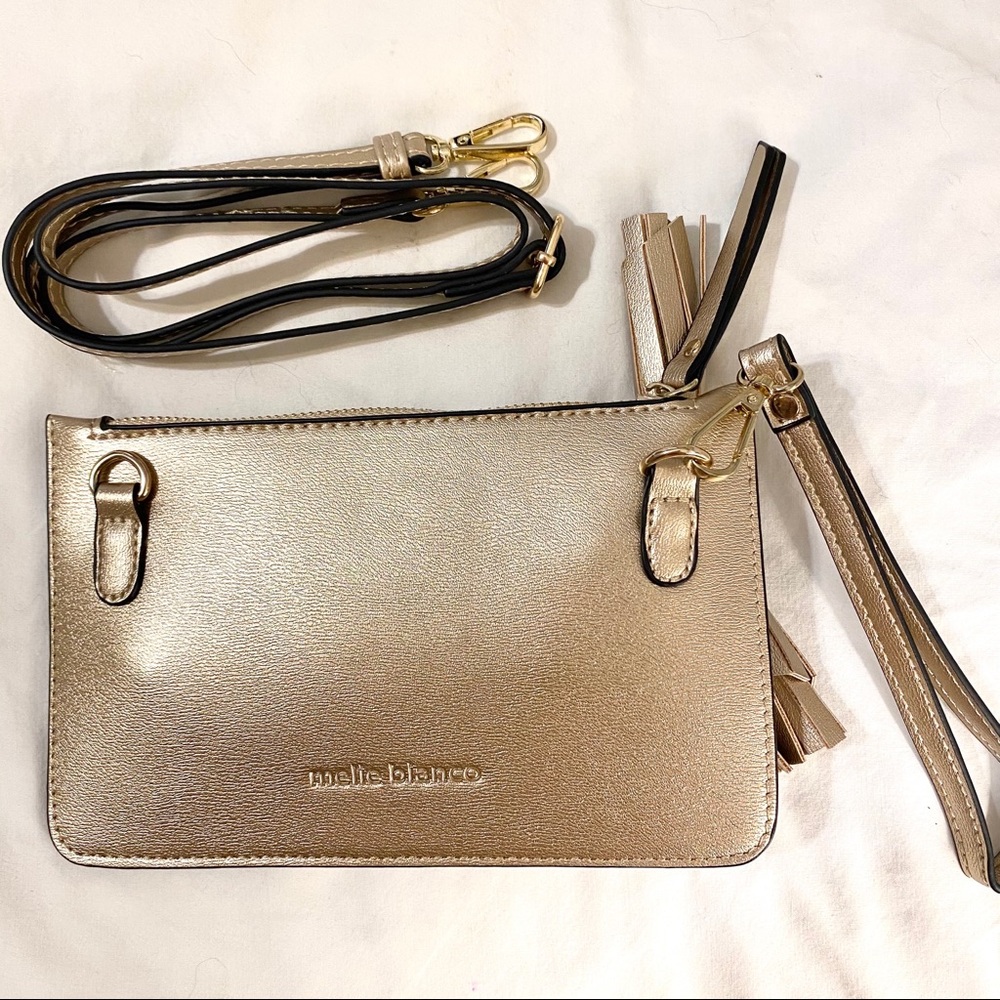 BRAND NEW Melie Bianco Gold Clutch